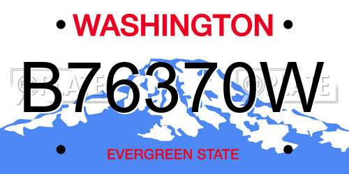 B76370W Washington License Plate