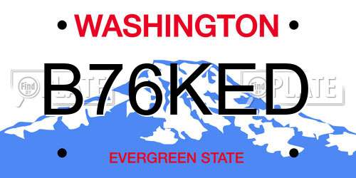 B76KED Washington License Plate
