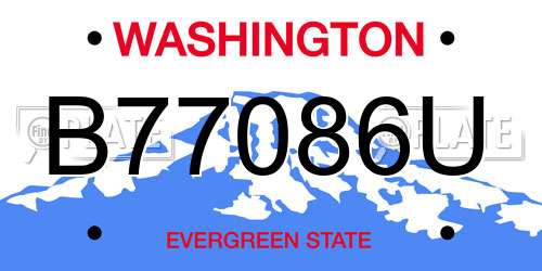 B77086U Washington License Plate