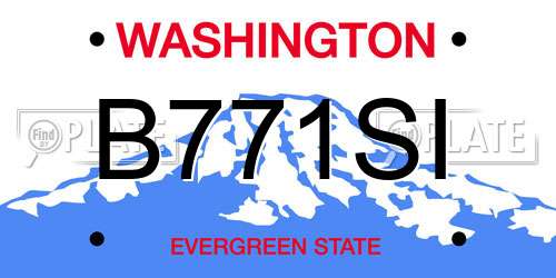 B771SI Washington License Plate