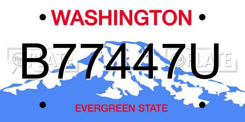 B77447U Washington License Plate