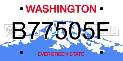 B77505F Washington License Plate