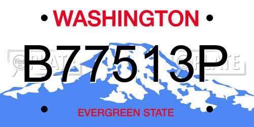 B77513P Washington License Plate