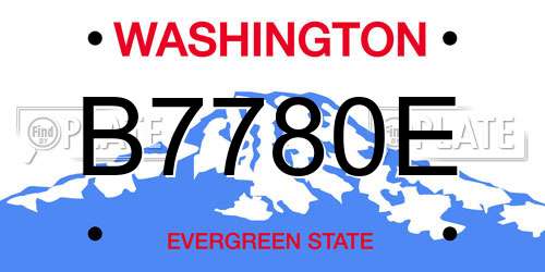 B7780E Washington License Plate