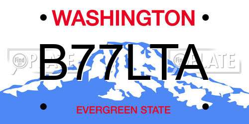 B77LTA Washington License Plate