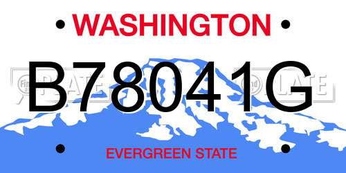 B78041G Washington License Plate