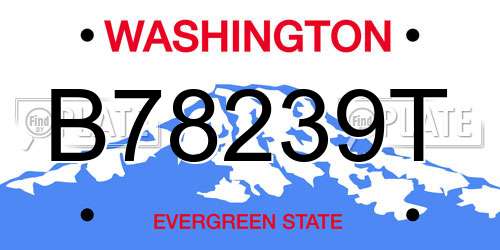 B78239T Washington License Plate