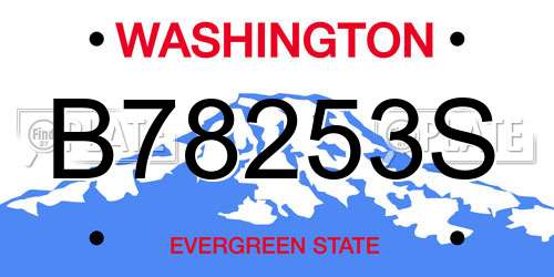 B78253S Washington License Plate