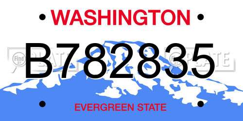 B782835 Washington License Plate