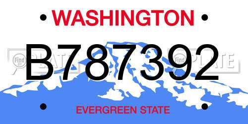 B787392 Washington License Plate