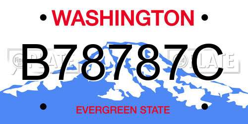 B78787C Washington License Plate