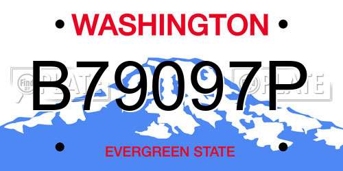 B79097P Washington License Plate