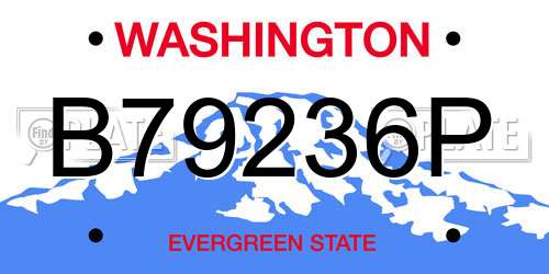 B79236P Washington License Plate