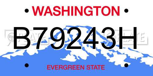 B79243H Washington License Plate