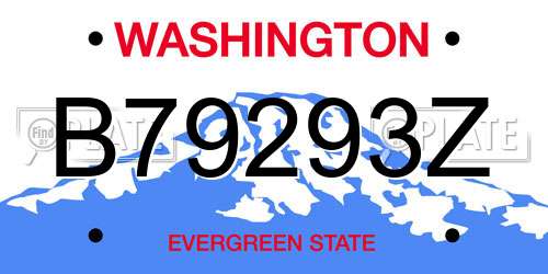 B79293Z Washington License Plate