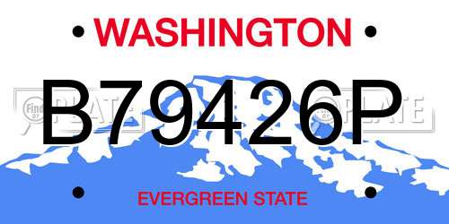 B79426P Washington License Plate