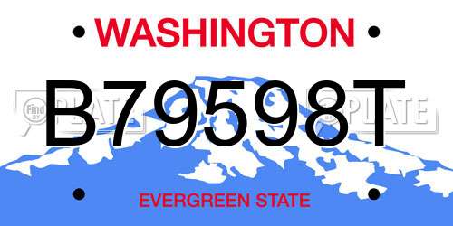 B79598T Washington License Plate