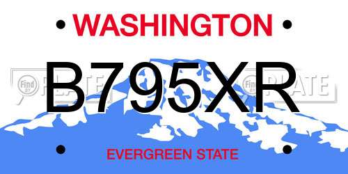 B795XR Washington License Plate