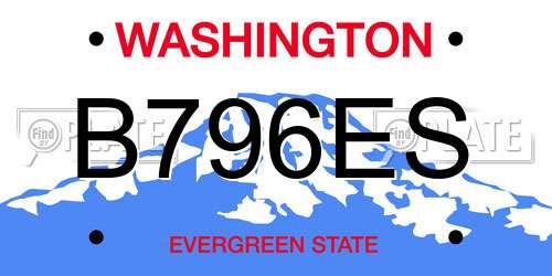 B796ES Washington License Plate
