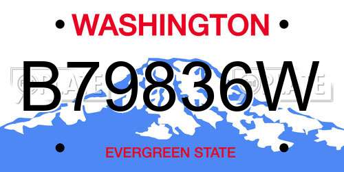 B79836W Washington License Plate