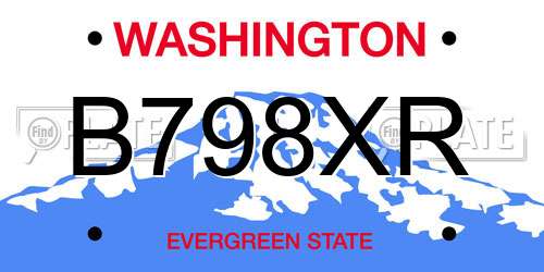 B798XR Washington License Plate