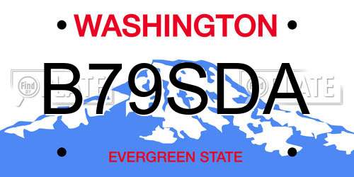 B79SDA Washington License Plate