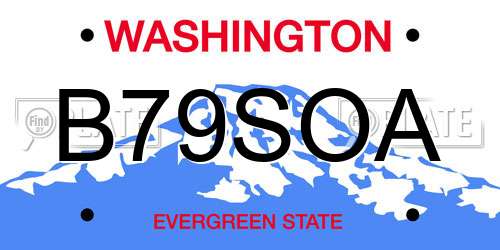 B79SOA Washington License Plate