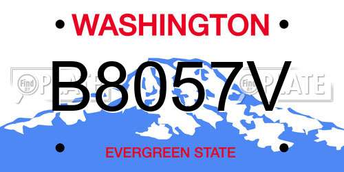 B8057V Washington License Plate