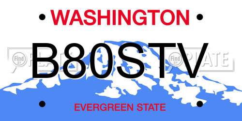 B80STV Washington License Plate