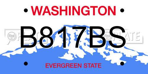 B817BS Washington License Plate