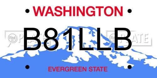 B81LLB Washington License Plate