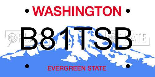 B81TSB Washington License Plate
