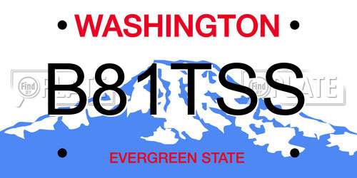 B81TSS Washington License Plate