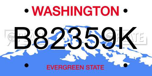 B82359K Washington License Plate