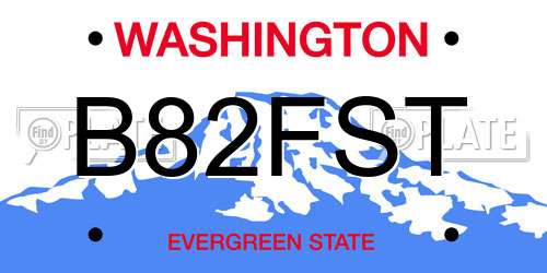 B82FST Washington License Plate