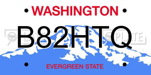 B82HTQ Washington License Plate