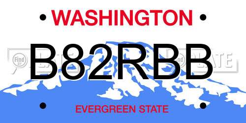 B82RBB Washington License Plate