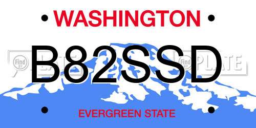 B82SSD Washington License Plate