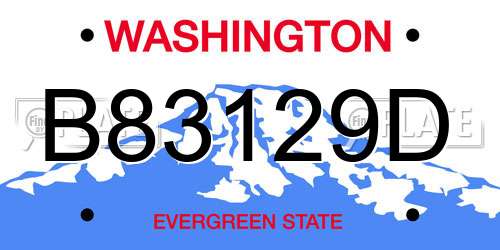 B83129D Washington License Plate