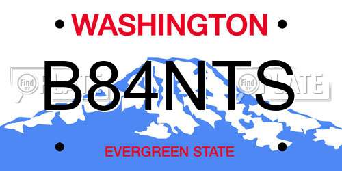 B84NTS Washington License Plate