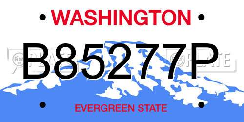 B85277P Washington License Plate