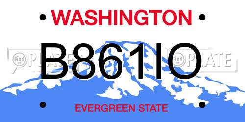 B861IO Washington License Plate