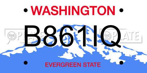B861IQ Washington License Plate