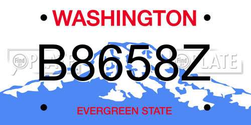 B8658Z Washington License Plate