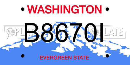 B8670I Washington License Plate