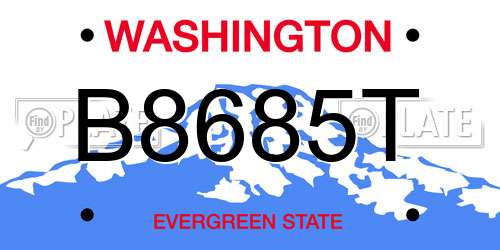 B8685T Washington License Plate