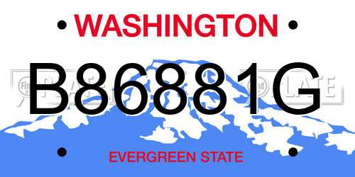 B86881G Washington License Plate