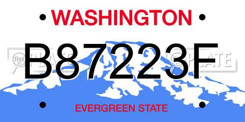 B87223F Washington License Plate
