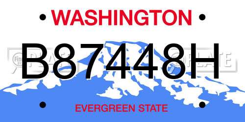 B87448H Washington License Plate