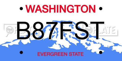 B87FST Washington License Plate